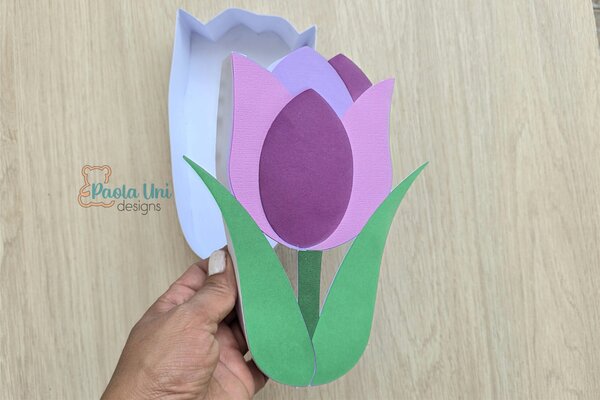 Archivo para recortal y armar caja en forma de tulipán - Imagen 3