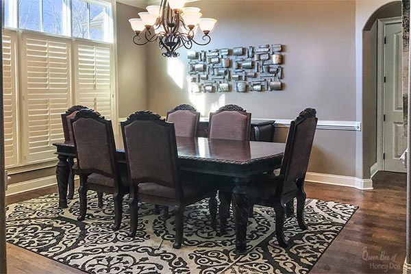 dining room with Tony Taupe paint