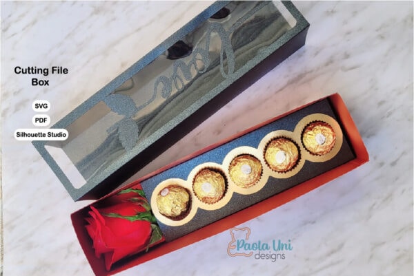 CAJA ROSA 2 Caja para rosa y chocolates