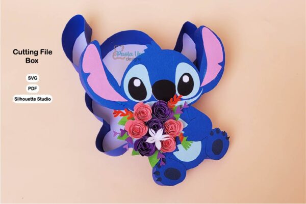 archivo para recortar y armar  con flores, nivel experto Stitch