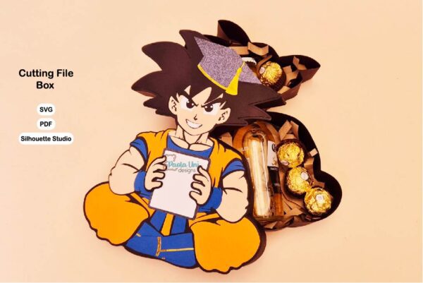 Digital caja en forma de personaje anime goku