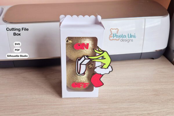 Archivo para recortar y armar caja para esferas navideñas