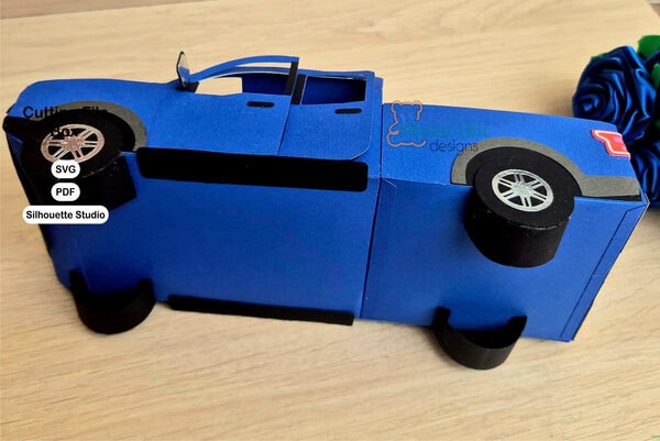 Archivo para recortar y armar caja en forma de camioneta doble cabina, svg, sttudio, pdf - Imagen 5