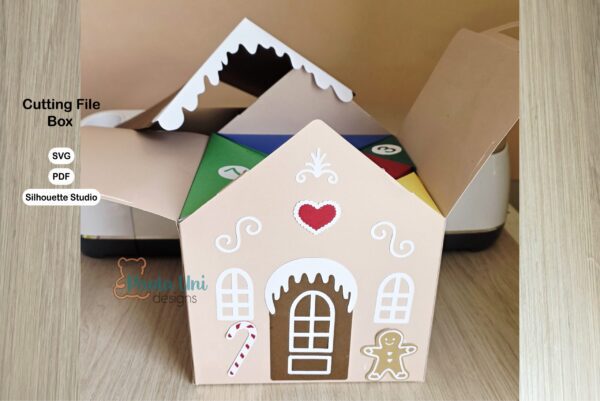 Archivo digital para recortar y armar calendario de adviento ó caja para casa navideña