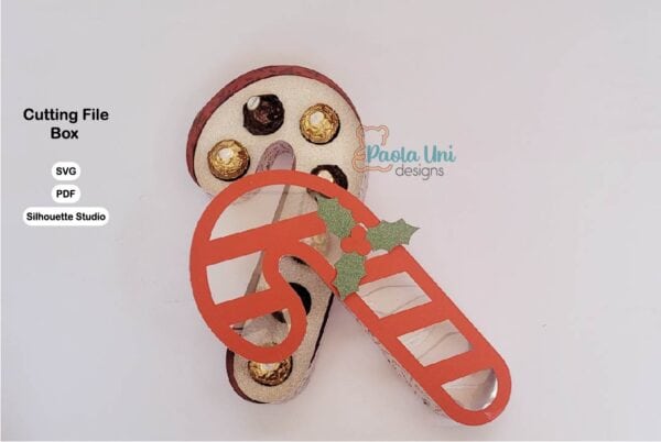 Caja en forma de Baston de Navidad