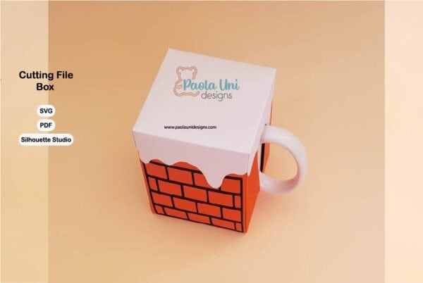 Archivo para recortar y armar caja para taza ó chocolate bomb(corta a mano, con cricut ó cameo)