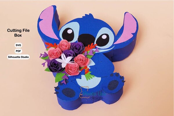 archivo para recortar y armar  con flores, nivel experto Stitch - Imagen 4