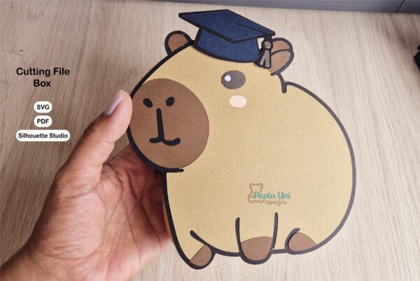 Archivo digital para recortar y armar caja en forma de Capybara gratis por tiempo limitado
