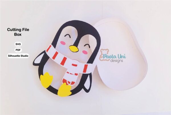 Digital Caja  pingüino Navidad