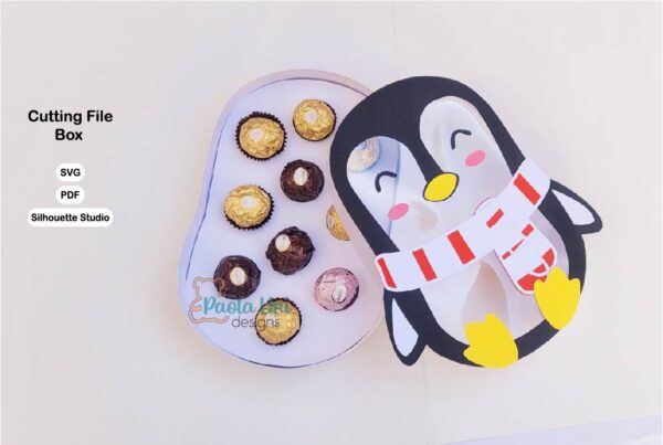 Digital Caja  pingüino Navidad