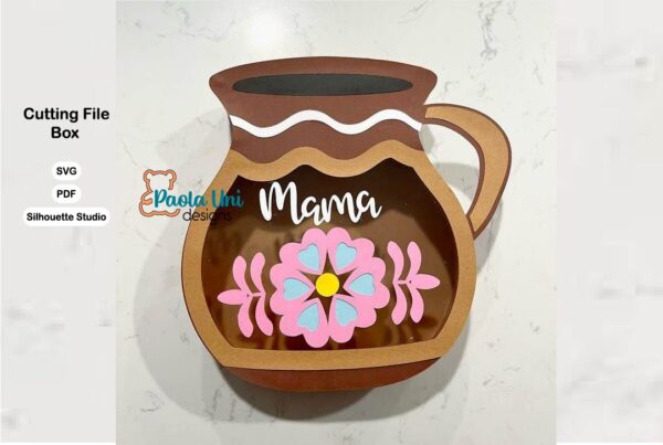 Digital caja en forma de vasija de barro con soporte de chocolates