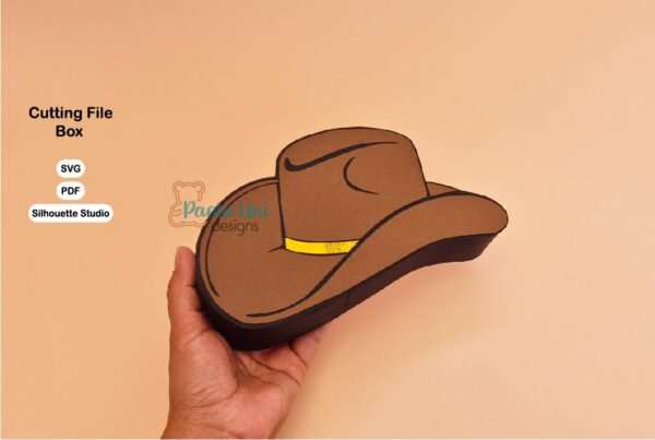 SOMBRERO 1 Archivo digital para recortar y armar caja en forma de sombrero con soporte de chocolates