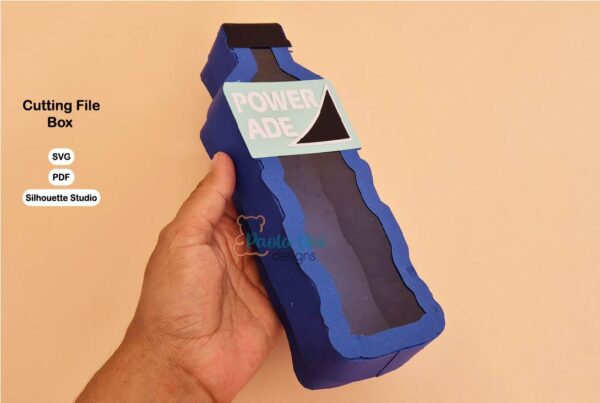 Archivo digital para recortar y armar caja en forma de bebida