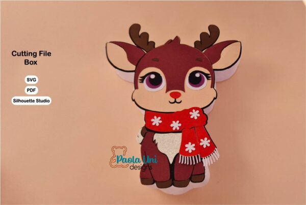 R1 Archivo digital para recortar y armar caja en forma de reno