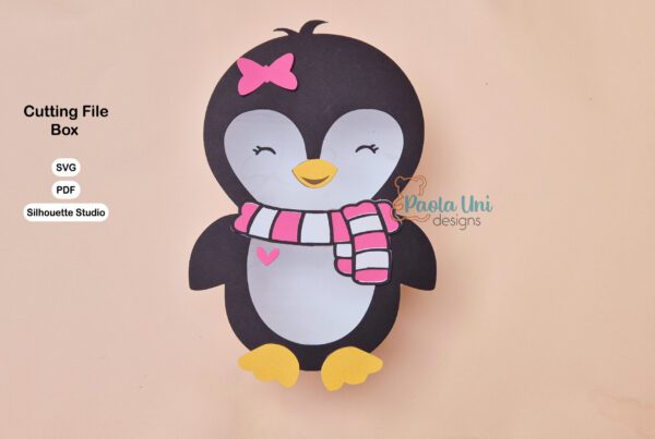2 Archivo para recortar y armar caja en forma de Pingüino