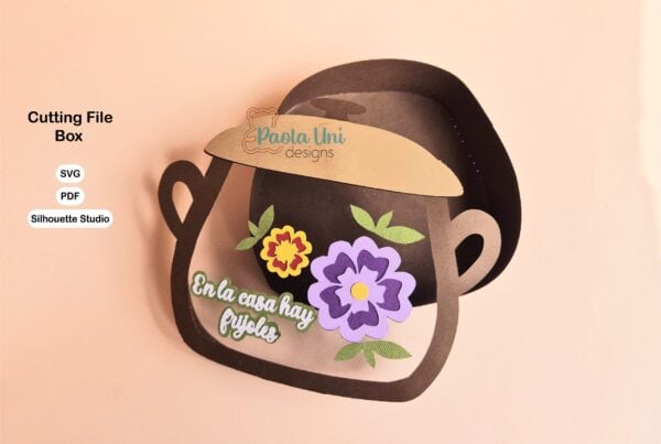 Archivo para recortar y armar caja en forma de olla