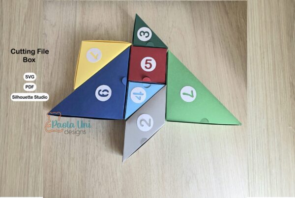 Archivo digital para recortar y armar calendario de adviento ó caja para casa navideña