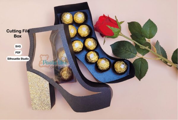 Archivo digital para recortar y armar caja en forma de bota