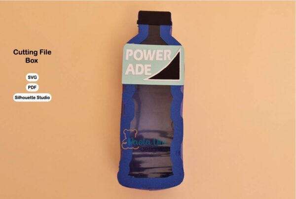 Archivo digital para recortar y armar caja en forma de bebida
