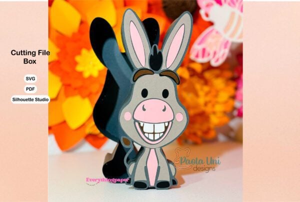 Archivo para recortar y armar caja en forma de burro