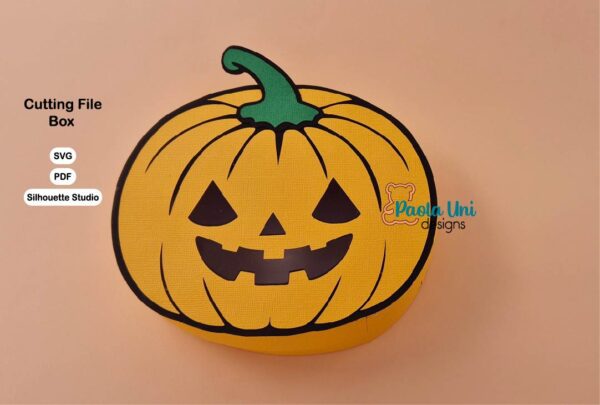 Archivo para recortar y armar caja en forma de calabaza