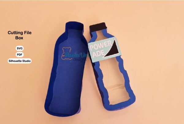 Archivo digital para recortar y armar caja en forma de bebida