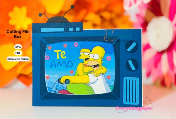 5 Archivo para recortar y armar caja en forma de televisor