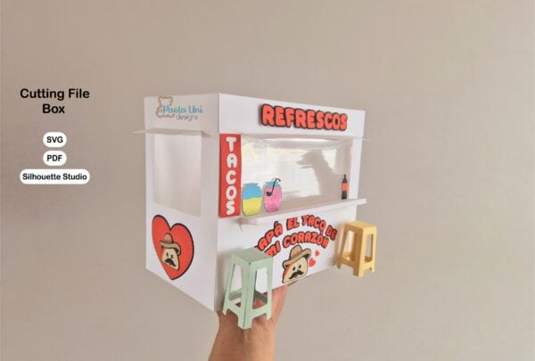 Archivo para recortar y armar caja en forma de casilla de comidas dia del padre