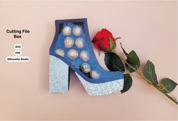 Archivo digital para recortar y armar caja en forma de bota