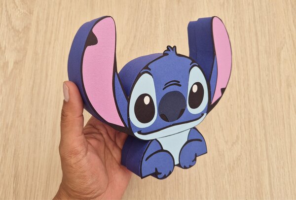 Archivo para recortar y armar caja en forma de stitch PDF SVG STUDIO - Imagen 2