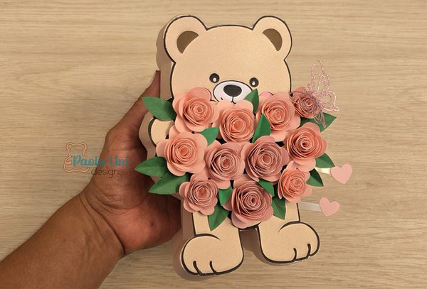 Archivo para recortar y armar caja en forma de oso - Imagen 2