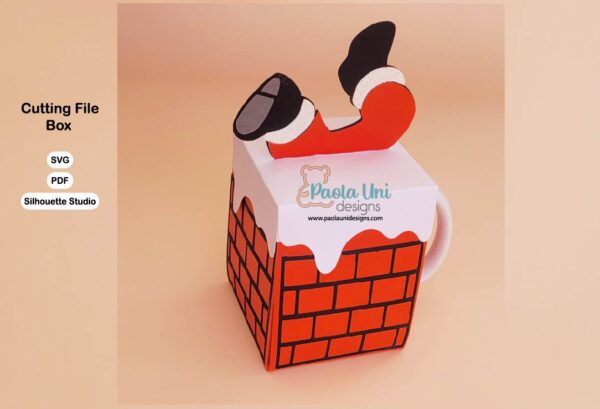 Archivo para recortar con cricut, cameo ó tijeras caja para taza de navidad