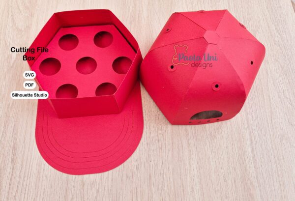GORRA 2 Archivo para recortar y armar caja en forma de gorra con soporte de chocolates SVG, studio Pdf