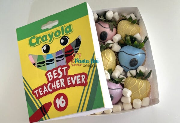 Archivo para recortar y armar caja en forma de crayola