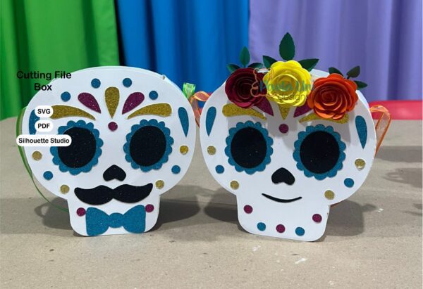 Archivo para recortar y armar dulcero día de difuntos, studio, svg, pdf