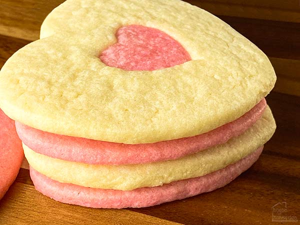 stack of two-toned cookies