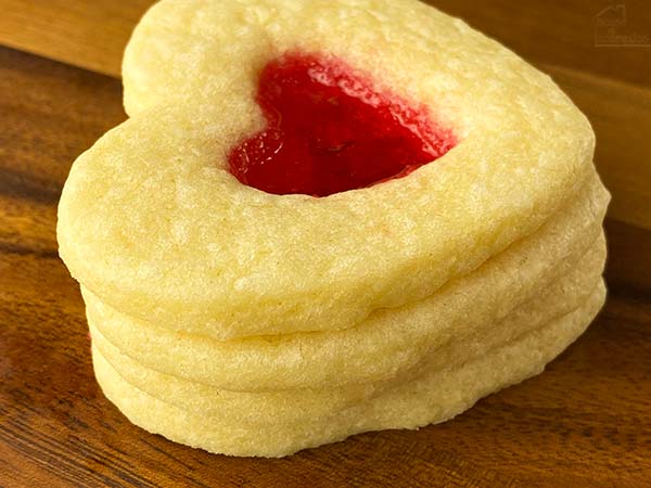 stack of stained glass heart cookies