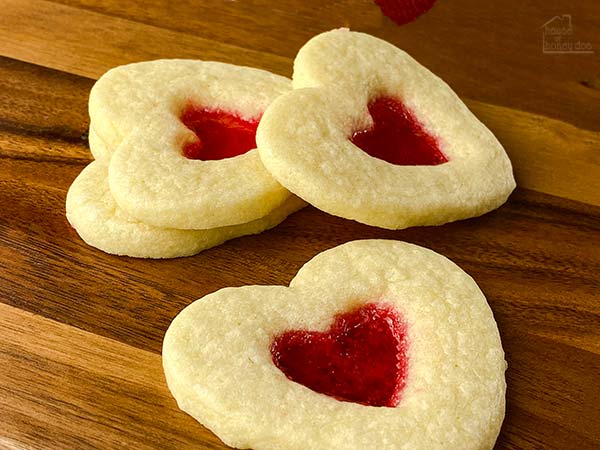 stained glass cookies on a cutting board