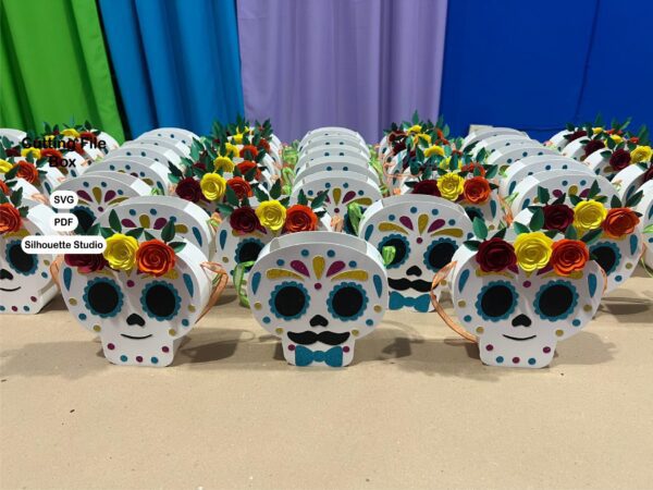 Archivo para recortar y armar dulcero día de difuntos, studio, svg, pdf