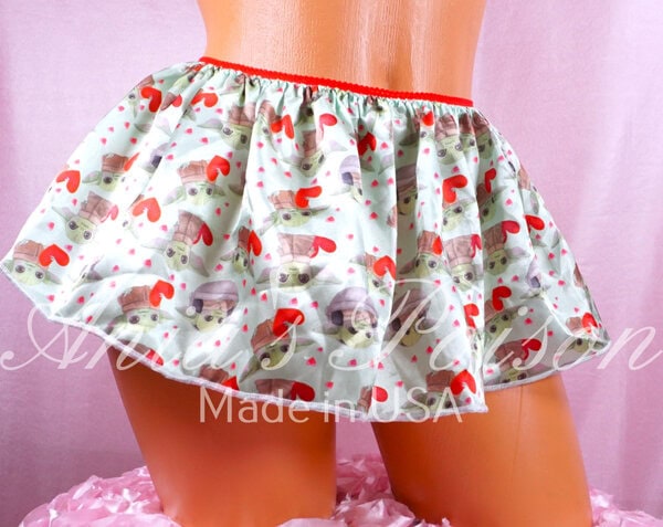 Ania's Sissy SATIN Mini Skirts 3 Piece LOT Ponies Unicorns Baby Aliens Shiny One Size mini skirt - Image 2