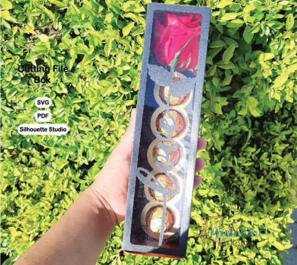 CAJA ROSA 5 Caja para rosa y chocolates