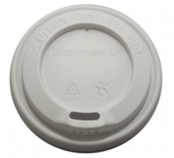8oz White 100% Compostable Lids (x1000)