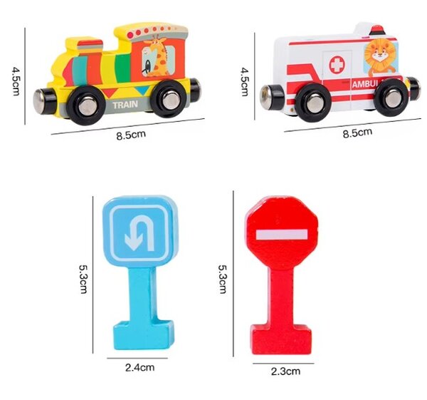 Set de Autos de Madera Magnéticos con Señaleticas - Imagen 2