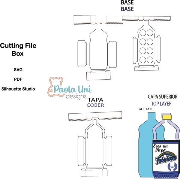 Archivo Digital caja fabuloso papá, no incluye mamá, tiene soporte de chocolates