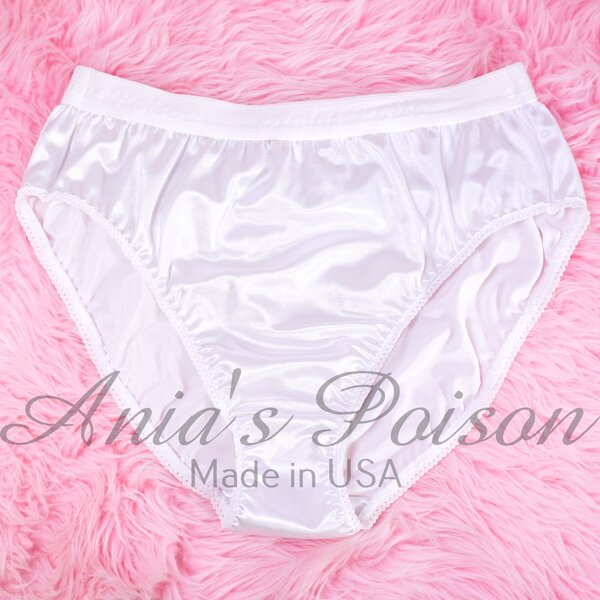 Ania's sissy 80s style Stretch Spandex White HIGH LEG CUT Unisex full bikini sz L - Image 2