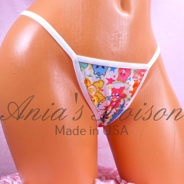 Ania's Teeny Tiny Adorable Bears G String Panties itsy bitsy V back Nothing There Dancer Thong sz Tiny