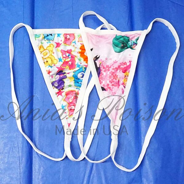 Ania's Teeny Tiny G String Panties itsy bitsy V back Princess and Bears Nothing There Dancer Thong 2 Pieces sz Tiny - Image 7