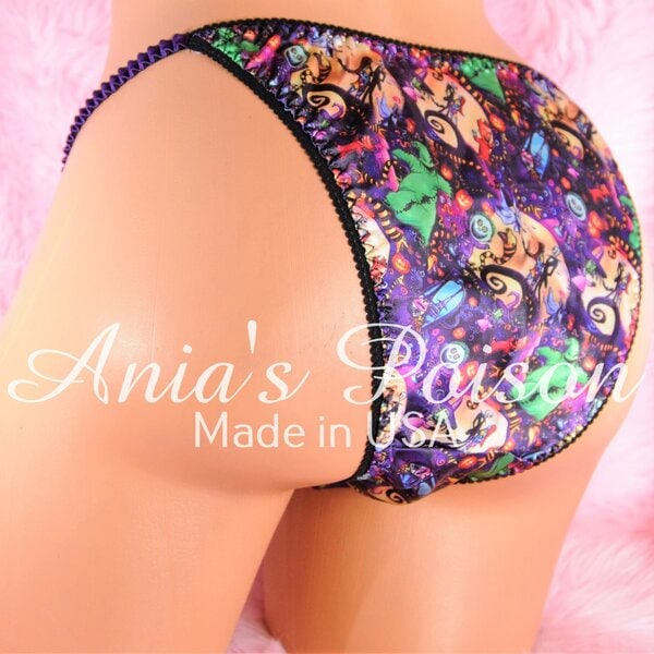 Ania's Sissy women's Satin Brazilian string Bikini Jack & Friends Shiny cheeky panties sz S/M