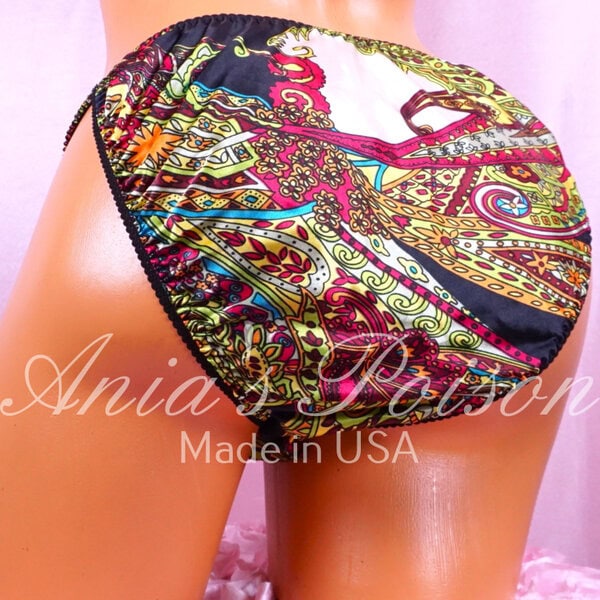 Ania's Sissy string bikini 5 Piece Lot Satin Foil Lace Princess shiny wetlook men's panties sz S - Image 6