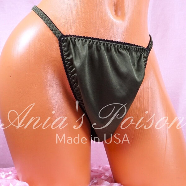Ania's Sissy string bikini 5 Piece Lot Satin Foil Lace shiny wetlook men's panties sz S - Image 3